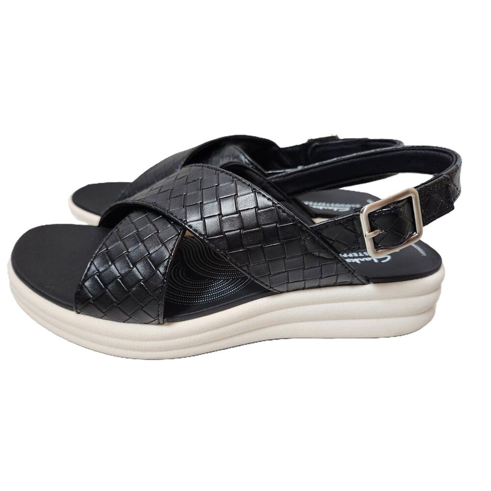 Clarks Cloudsteppers Drift Sun Women’s 9 Black Woven Cushionsoft NIB